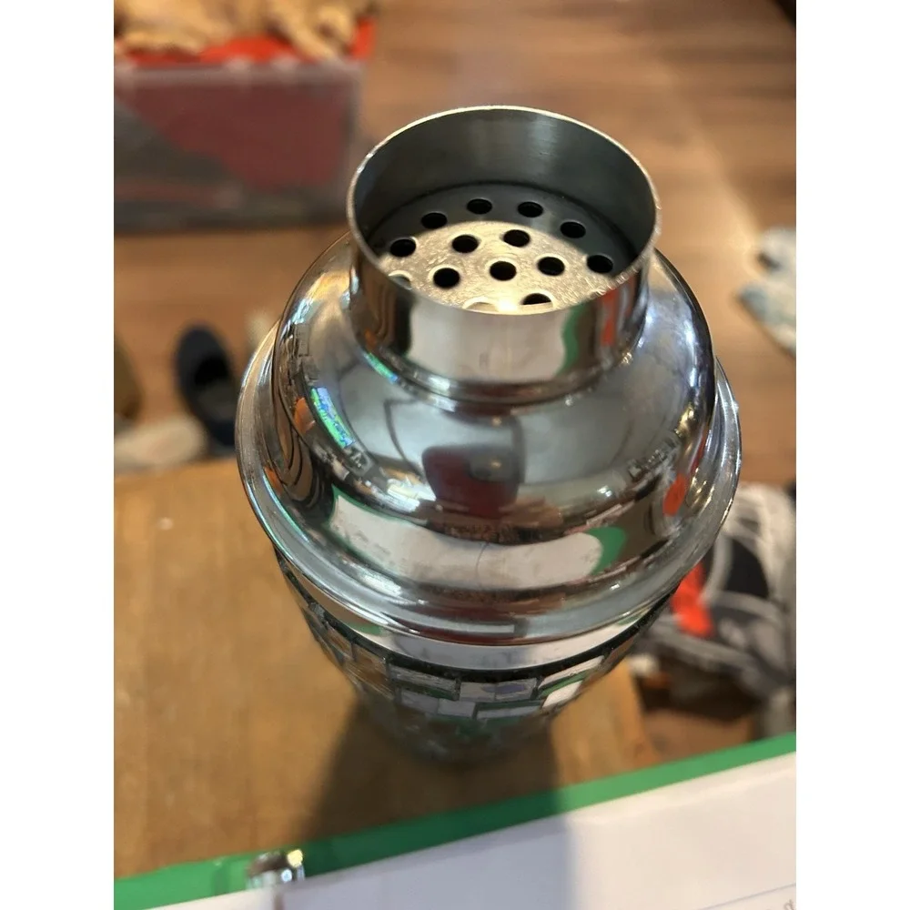 Avalon Handmade stainless Steel And Mother Of Pearl Cocktail Shaker‎ 16.9 Oz